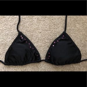 EUC AquaCandy Triangle Bikini Top w/ Pink Studs